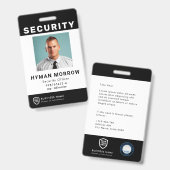 Badge Logo de l'ID d'entreprise QR | Ba employé du servi (Front & Back)