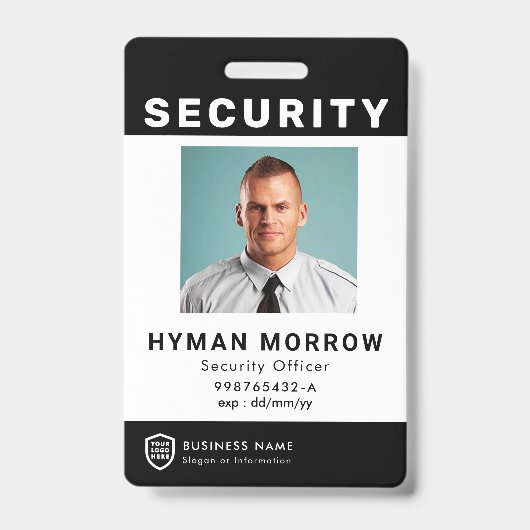 Badge Logo de l'ID d'entreprise QR | Ba employé du servi (Front)