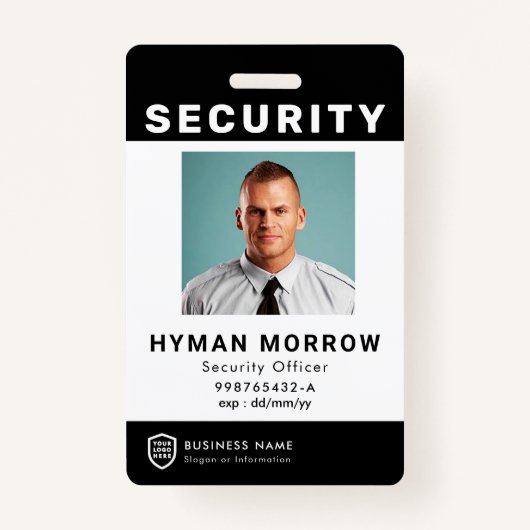 Badge Logo de l'ID d'entreprise QR | Ba employé du servi (Devant)