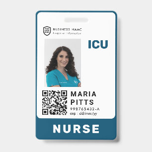 Badge Logo de l'ID d'entreprise QR Employé Médicale de
