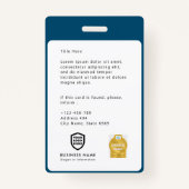 Badge Logo de l'ID d'entreprise QR | Employé Médicale de (Dos)