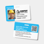 Badge Logo de l'ID du site de construction personnalisé  (Avant & arrière)