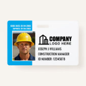 Badge Logo de l'ID du site de construction personnalisé  (Devant)
