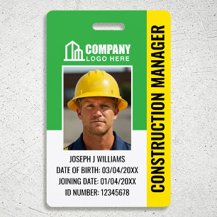 Badge Logo de l'ID du site de construction personnalisée