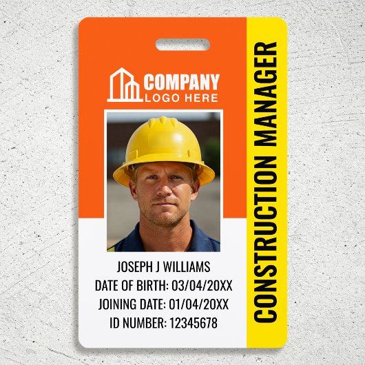 Badge Logo de l'ID du site de construction personnalisée