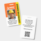 Badge Logo de l'ID du site de construction personnalisée (Avant & arrière)