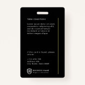 Badge Logo de l'ID entreprise | Insigne minimaliste phot (Dos)