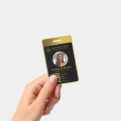 Badge Logo de l'ID entreprise | Or noir du procureur (À main)