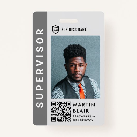 Badge Logo de l'ID entreprise | Personnel photo moderne (Devant)