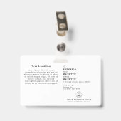 Badge Logo de l'ID entreprise | Procureur à la Cour Whit (Arrière avec clip)