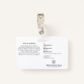 Badge Logo de l'ID entreprise | Procureur à la Cour Whit (Dos avec clip)