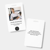 Badge Logo de l'ID photo de l'employé Société (Avant & arrière)