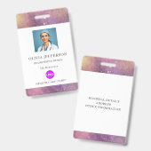 Badge Logo de l'infirmière autorisée par l'aquarelle (Avant & arrière)