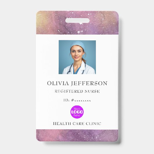 Badge Logo de l'infirmière autorisée par l'aquarelle (Avant)