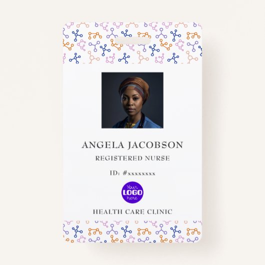 Badge Logo de l'infirmière autorisée pourpre (Devant)