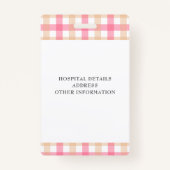 Badge Logo de l'infirmière inscrite rose plaid (Dos)