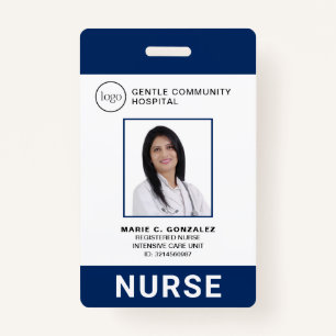 Badge Logo de l'infirmière Médicale Navy Blue Hospital