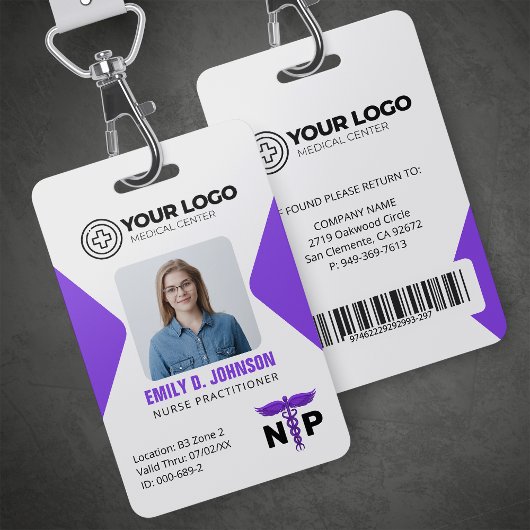Badge Logo de l'infirmière praticienne NP Photo & Code-b