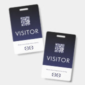 Badge Logo de l'insigne du visiteur Code QR (Avant & arrière)