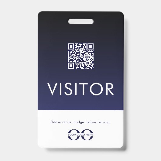 Badge Logo de l'insigne du visiteur Code QR (Avant)