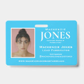 Badge Logo de marque personnelle Moderne Turquoise Emplo (Arrière)