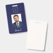 Badge Logo de nom de photo blanc bleu marine (Avant & arrière)