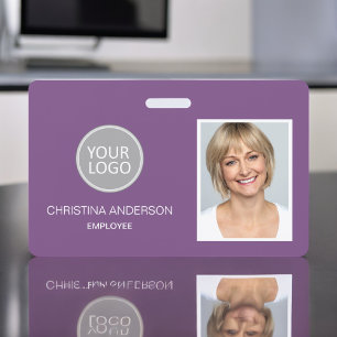 Badge Logo de nom d'employé violet Photo d'entreprise pr