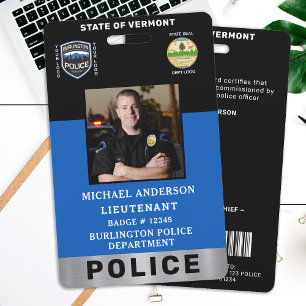 Badge Logo de photo d'agent de police Carte d'identité d