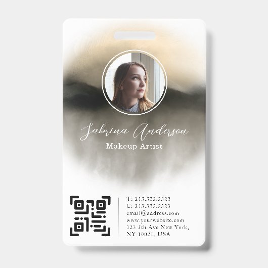 Badge Logo de photo de script abstrait aquarelle or chic (Avant)