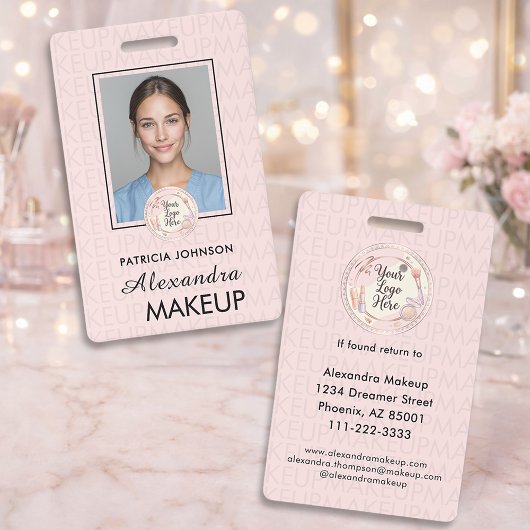 Badge Logo de photo de script rose blush