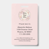 Badge Logo de photo de script rose ébloui (Arrière)