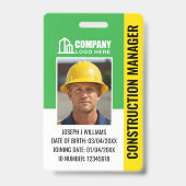 Badge Logo de photo de sécurité de construction Code QR (Avant)