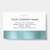 Badge Logo de photo d'employé Métal Vert sarcelle (Arrière)