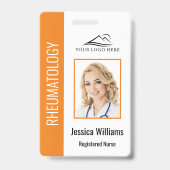 Badge Logo de photo d'employé personnalisé Code à barres (Avant)