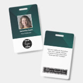 Badge Logo de photo d'employé personnalisé Code barre No (Avant & arrière)