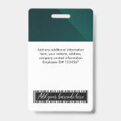 Badge Logo de photo d'employé personnalisé Code barre No (Arrière)
