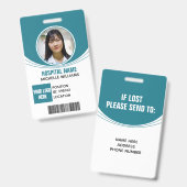 Badge logo de photo d'employé personnalisé nom ID code-b (Avant & arrière)