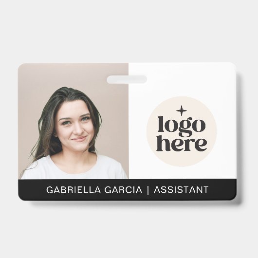 Badge Logo de photo d'identification simple de l'employé (Avant)