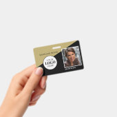 Badge Logo de photo d'identité d'employé de couleur or b (Manuel / portable)