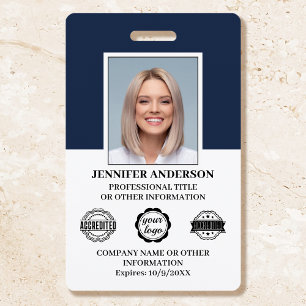 Badge Logo de photo d'identité d'employé personnalisé Na