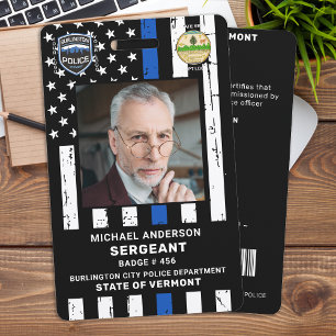 Badge Logo de photo personnalisé d'agent de police ID du