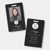 Badge Logo de script noir Photo Coiffeur (Avant & arrière)