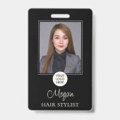 Badge Logo de script noir Photo Coiffeur (Avant)