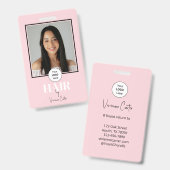 Badge Logo de script rose Blush Photo Coiffeur (Avant & arrière)