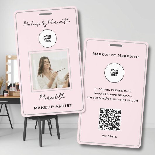 Badge Logo de script rose Blush Photo Logo de Maquillage