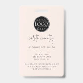Badge Logo de script rose blush photo maquillage (Arrière)