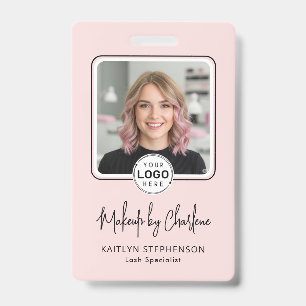 Badge Logo de script rose blush photo maquillage