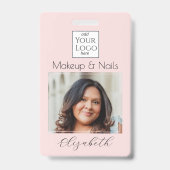 Badge Logo de script rose poudré Photo Maquillage (Avant)