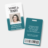 Badge Logo de sécurité personnalisée Code-barres photo E (Front & Back)