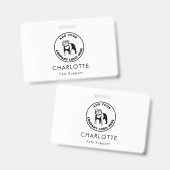 Badge Logo de société moderne Vétérinaire Technicien Per (Avant & arrière)